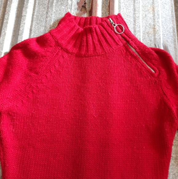 VINTAGE Zippered Turtleneck Braided Knit Energie Sweater - Picture 8 of 15